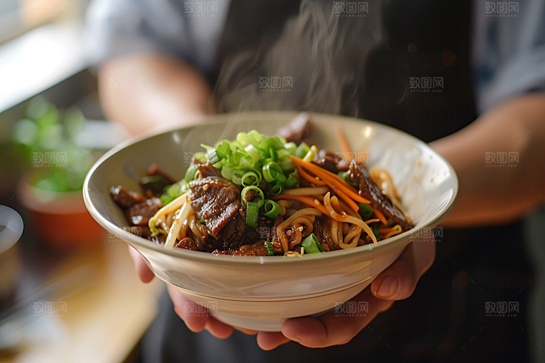 早餐面条面食小吃摄影图