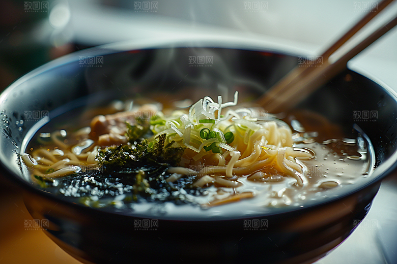 早餐面条小吃美食摄影图