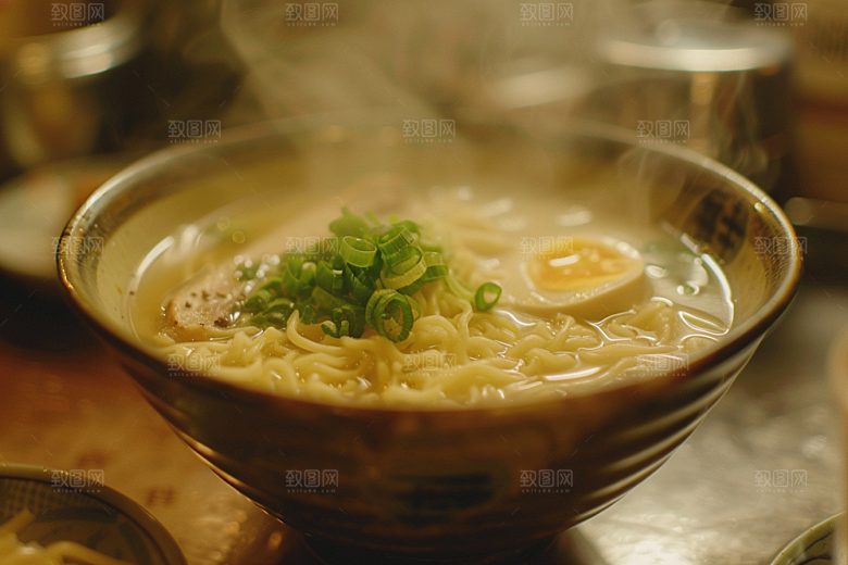 早餐面条美食汤面摄影图