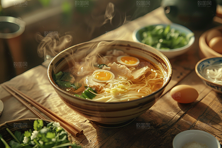 早餐面条汤面小吃摄影图