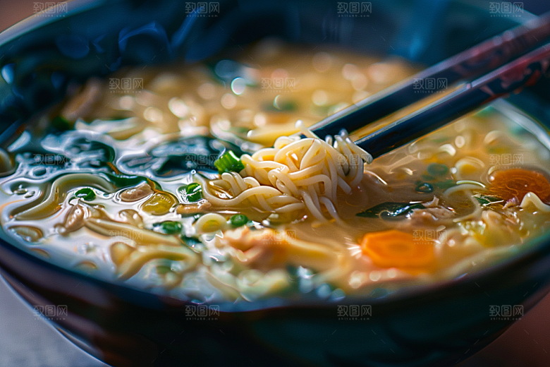 早餐面条美食小吃摄影图