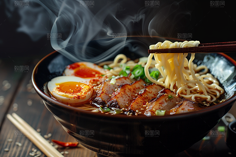 早餐面条拉面美食摄影图