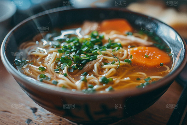 早餐面条汤面拉面摄影图