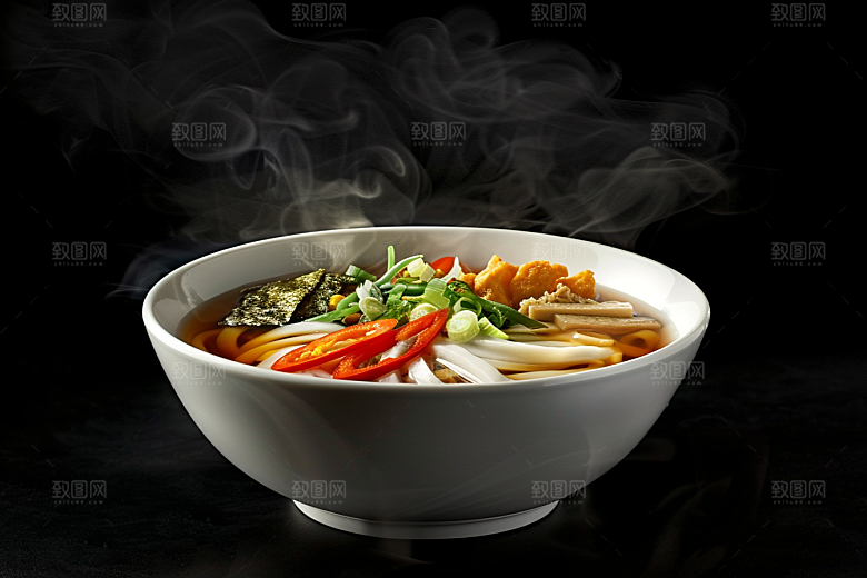 早餐面条汤面面食摄影图