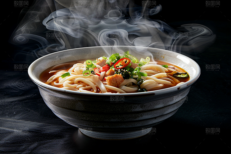 早餐面条面食汤面摄影图