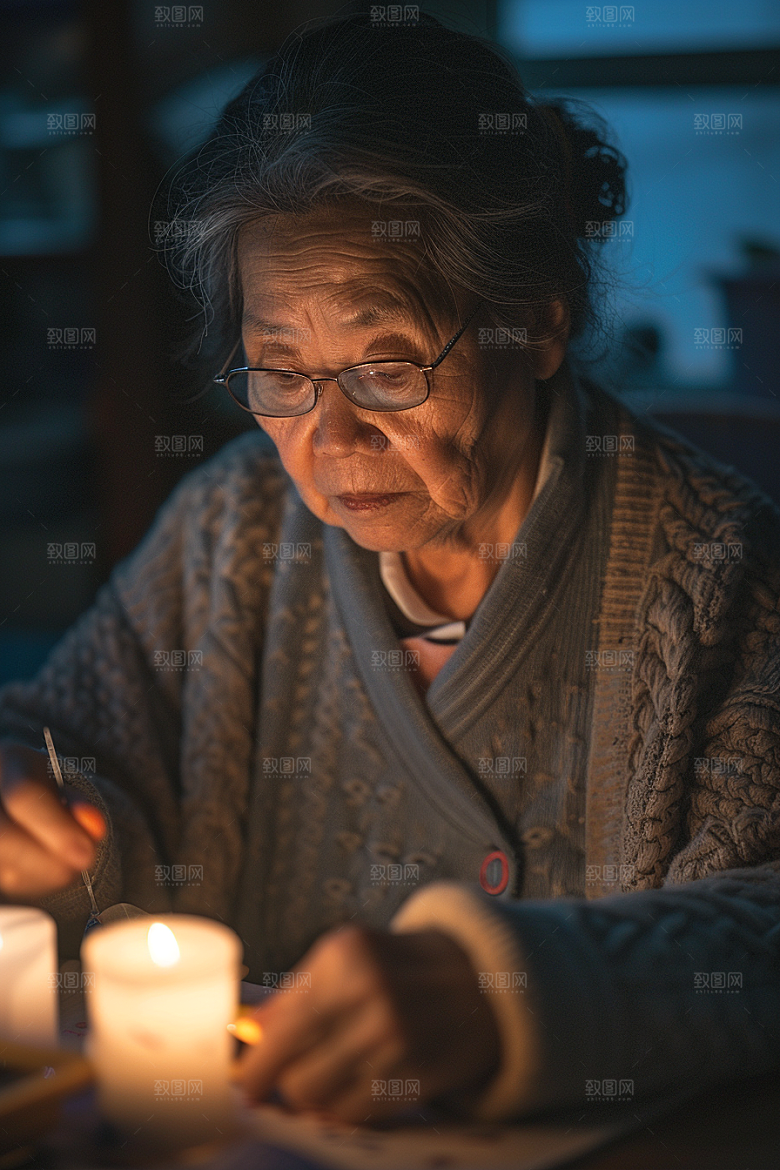 母亲织毛衣期望慈母手中线摄影图