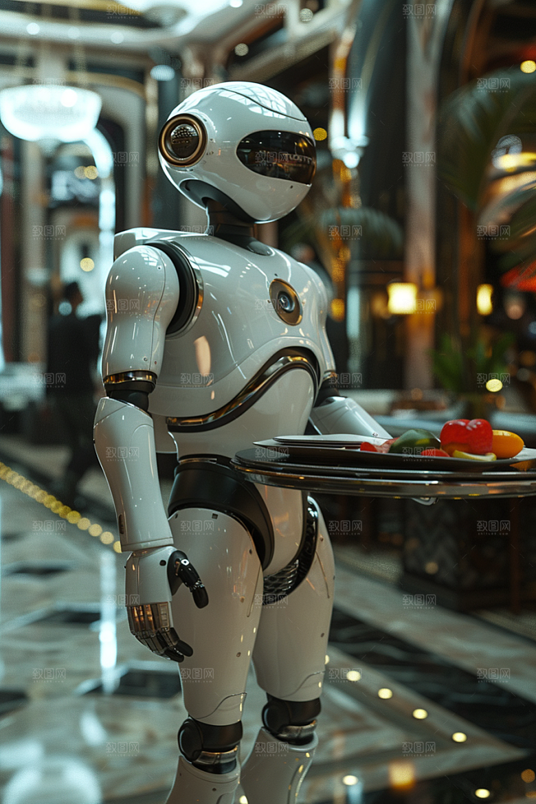智能机器人服务机器人3D素材