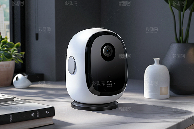 智能摄像头产品家用摄影图