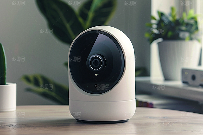 智能摄像头产品家用摄影图
