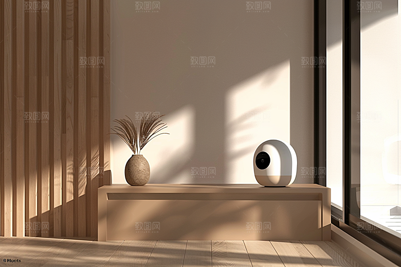 智能摄像头监控家居摄影图