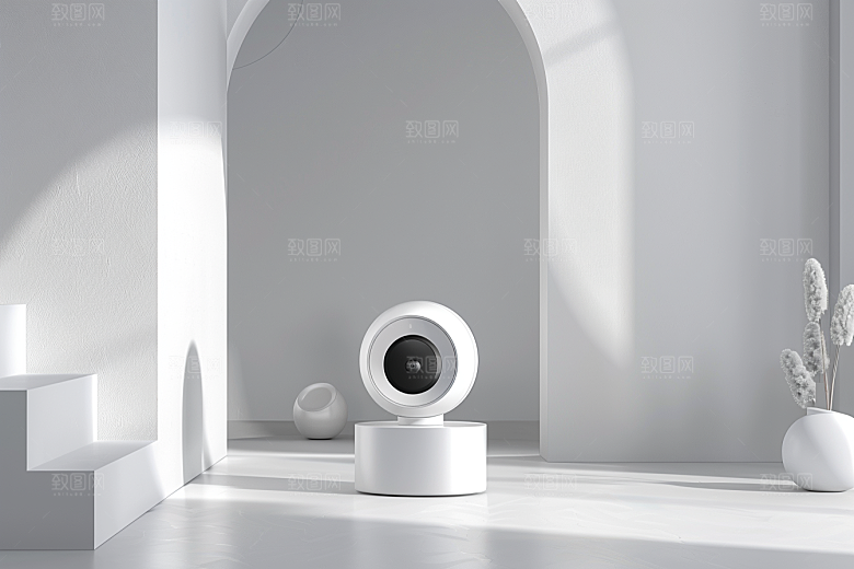 智能摄像头产品360度摄影图