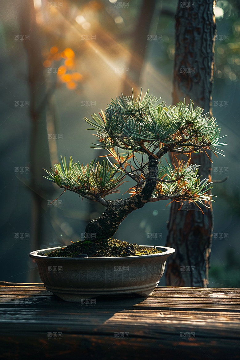 黑松盆景文化高雅摄影图