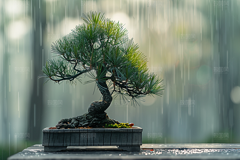 黑松盆景文化自然摄影图