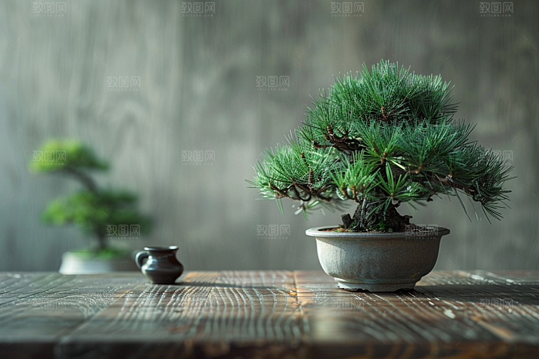 黑松盆景文化松树摄影图