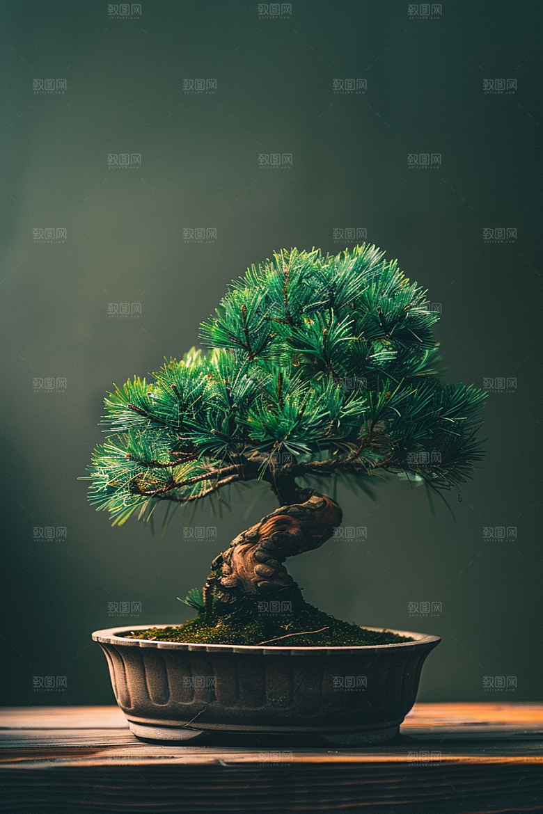 黑松盆景文化松树摄影图