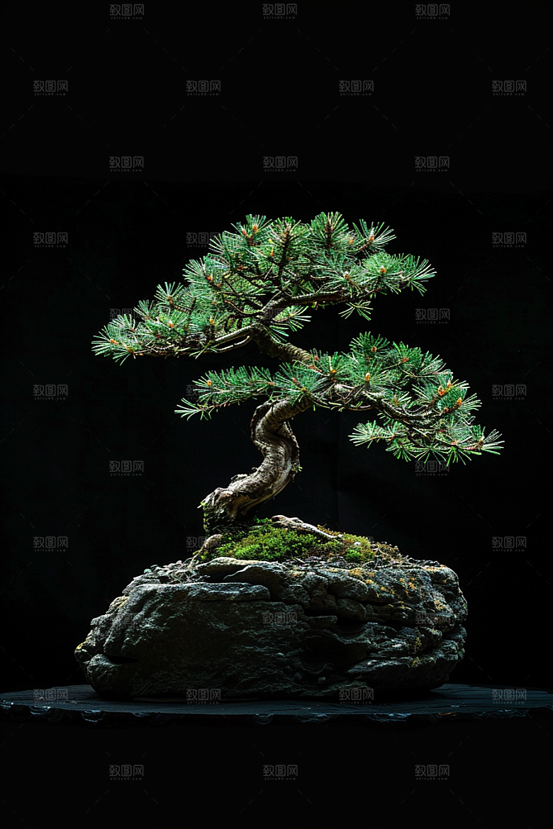 黑松盆景高清日式摄影图