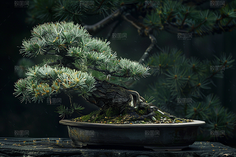 黑松盆景文化中国风摄影图