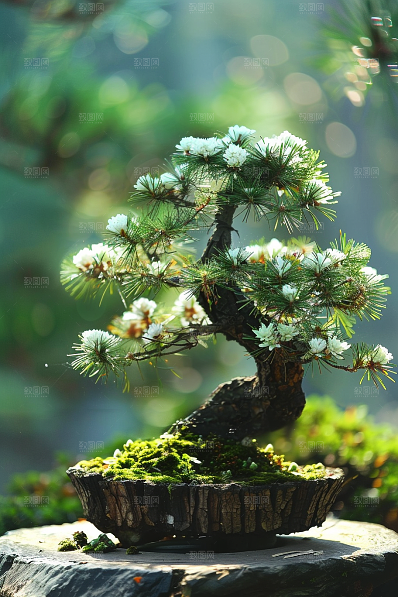 黑松盆景植物高清摄影图