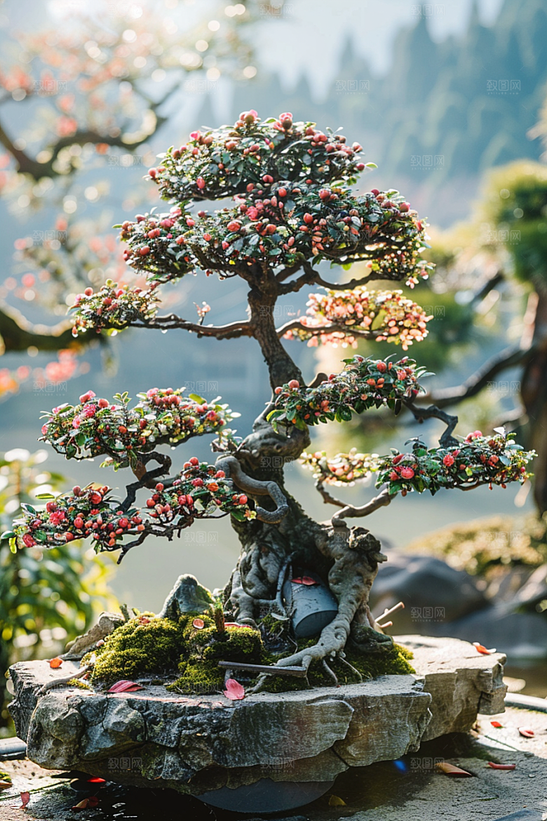 黑松盆景高雅高清摄影图