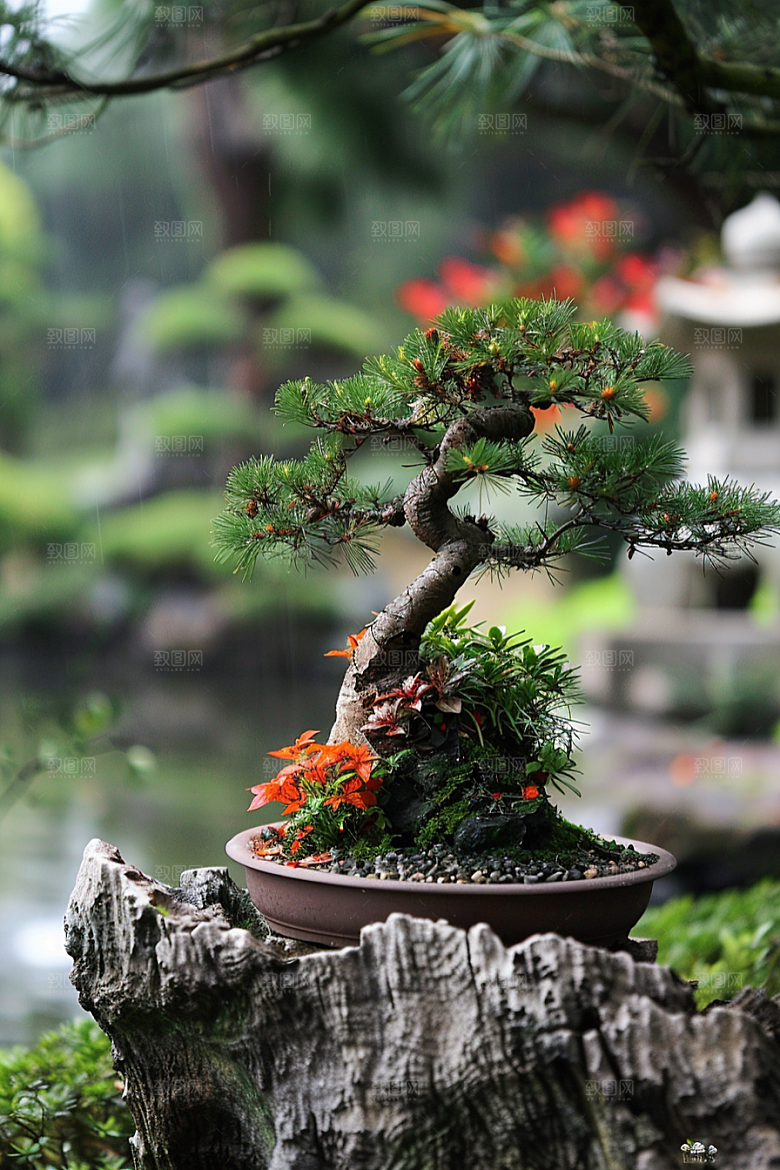 黑松盆景高清自然摄影图