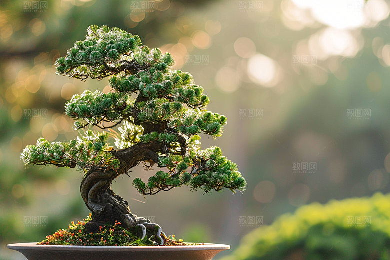 黑松盆景高清松树摄影图
