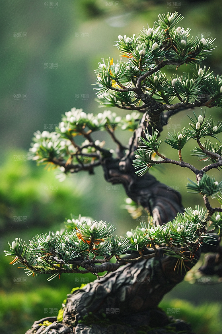黑松盆景高雅松树摄影图