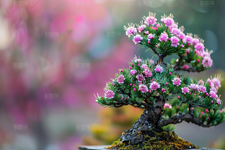 黑松盆景优雅雅致摄影图