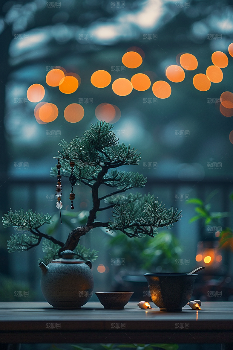 黑松盆景高雅高清摄影图