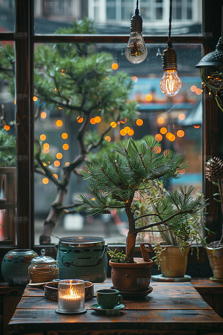 黑松盆景高清雅致摄影图