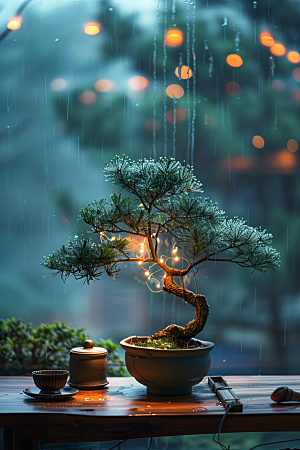 黑松盆景日式高清摄影图