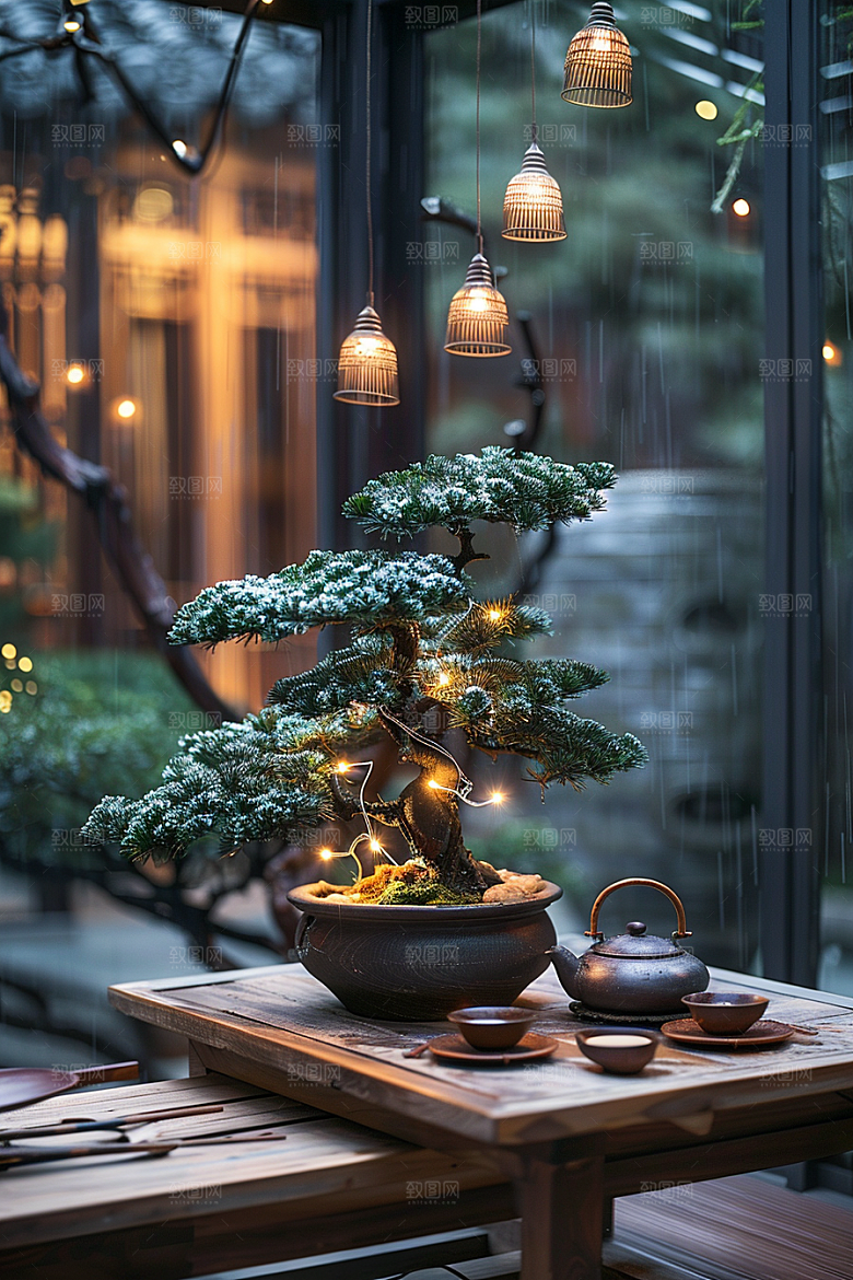 黑松盆景高清优雅摄影图