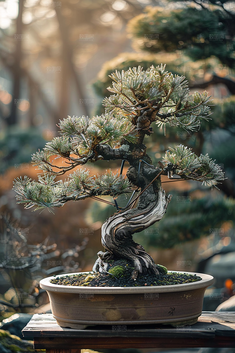 黑松盆景中国风高清摄影图
