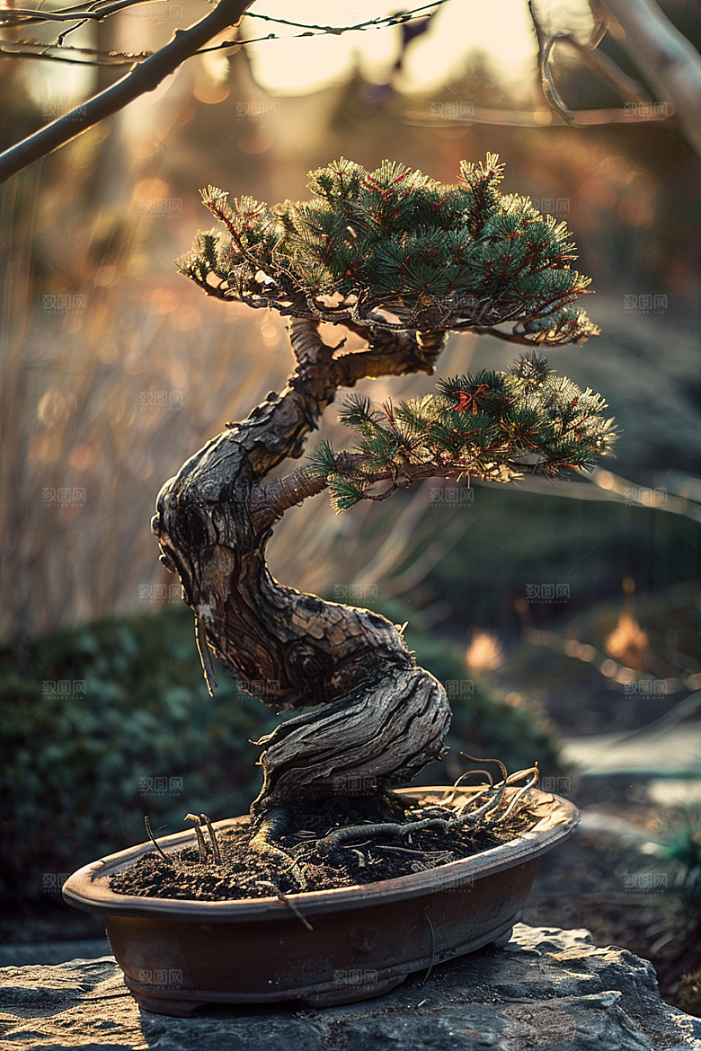 黑松盆景自然高清摄影图