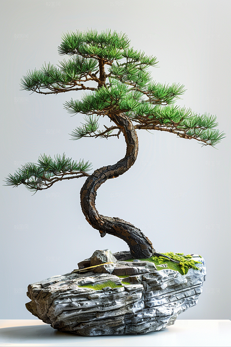 黑松盆景高清松树摄影图