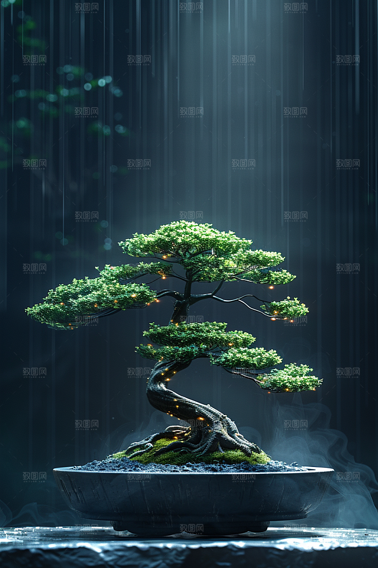 黑松盆景高清文化摄影图