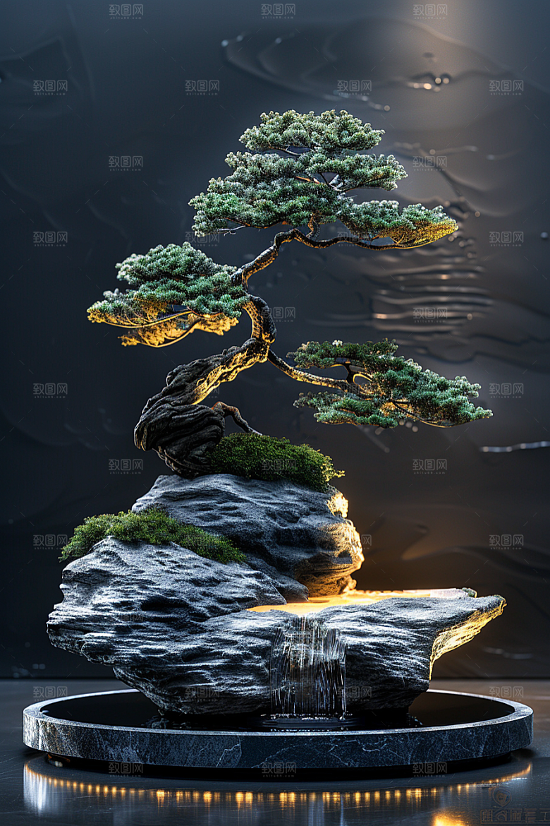 黑松盆景高雅自然摄影图