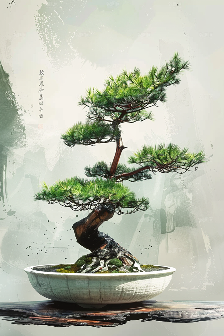 黑松盆景自然高清摄影图