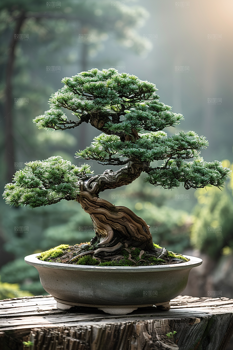 黑松盆景高雅高清摄影图