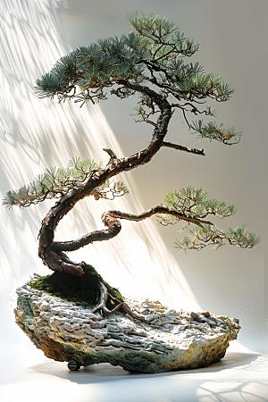 黑松盆景装饰中国风摄影图