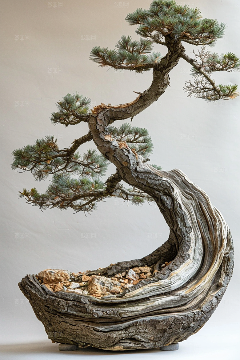 黑松盆景高雅雅致摄影图