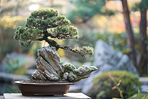黑松盆景高清优雅摄影图