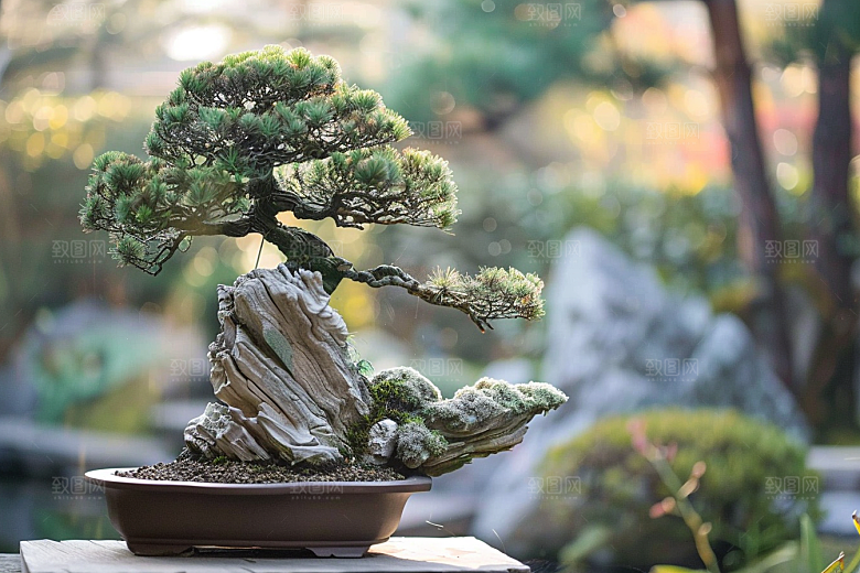 黑松盆景高清优雅摄影图