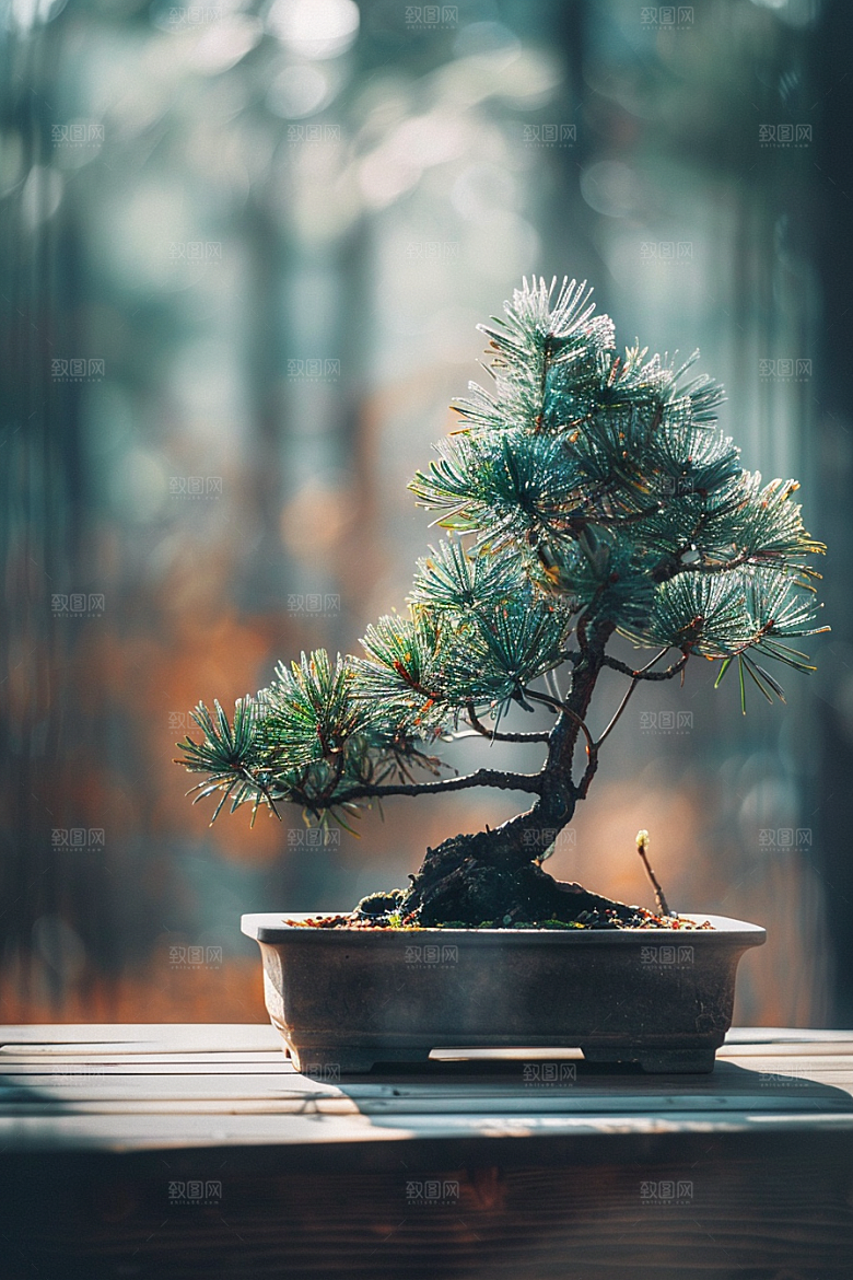 黑松盆景松树高清摄影图