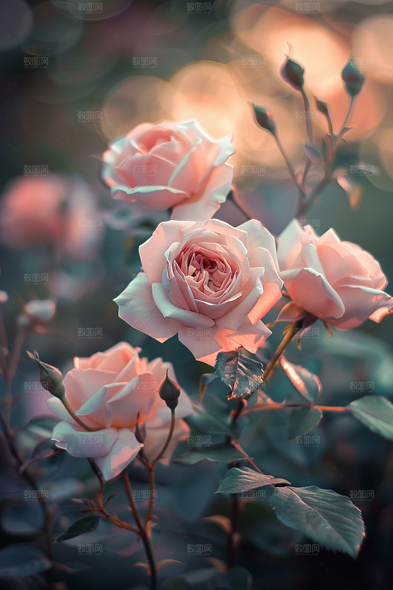 月季花花卉唯美素材
