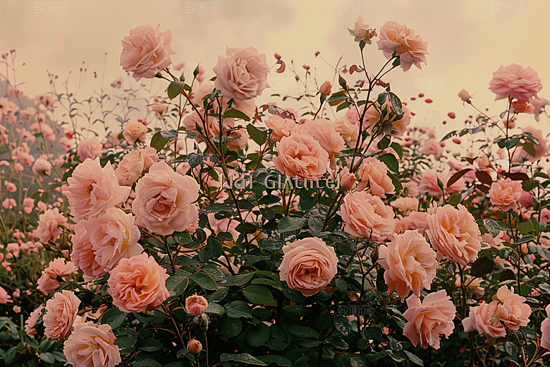 月季花繁花高清素材