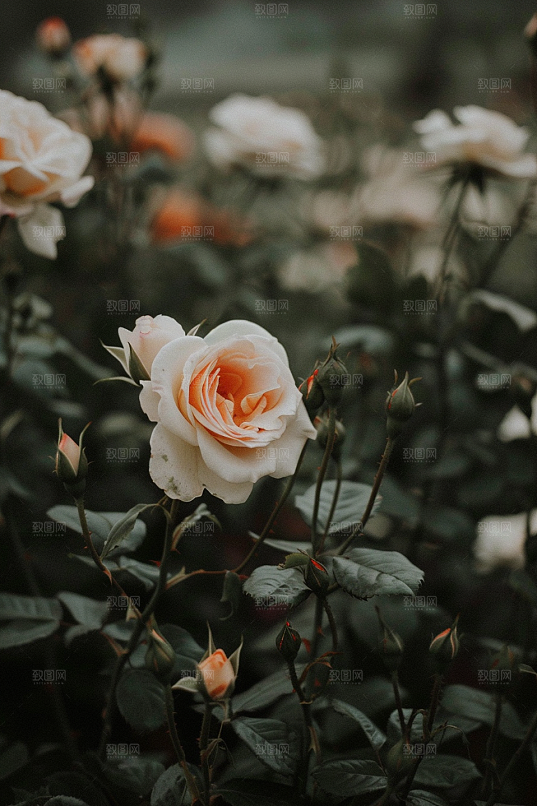 月季花欧月复古素材