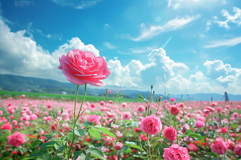 月季花花卉玫瑰花素材