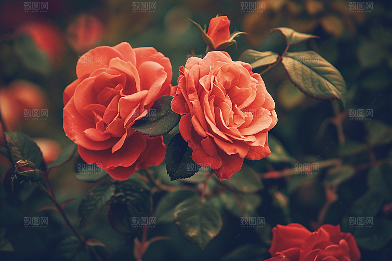 月季花花朵优雅素材