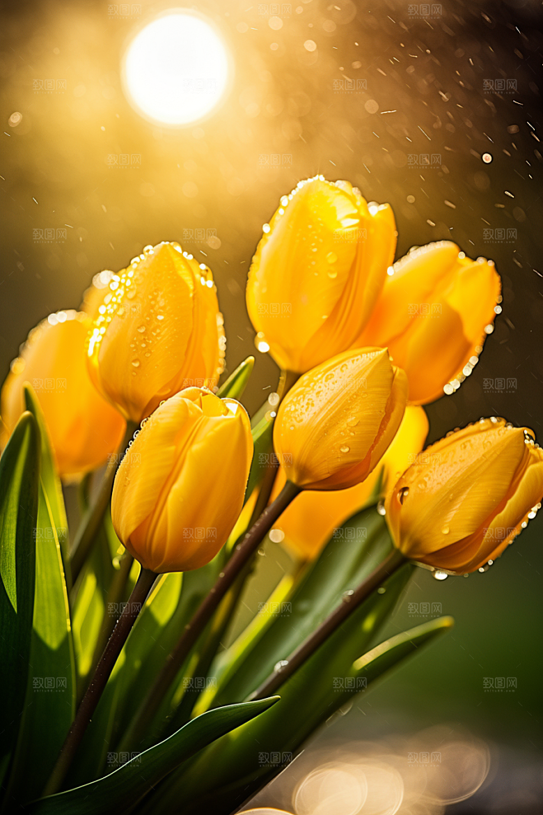郁金香花朵缤纷摄影图