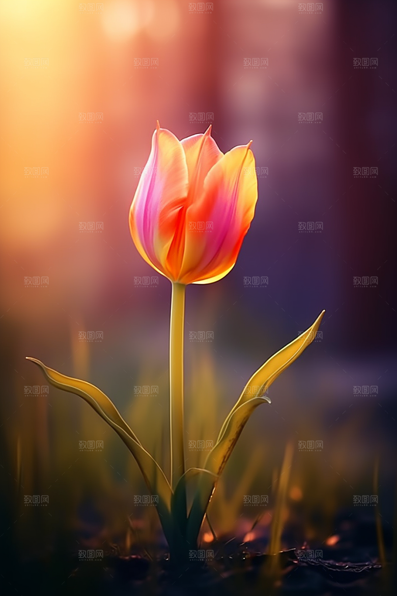 郁金香花卉灿烂摄影图